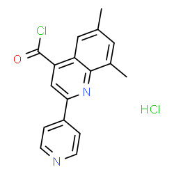 ChemSpider 2D Image | 6,8-Dimethyl-2-(pyridin-4-yl)quinoline-4-carbonyl chloride hydrochloride | C17H14Cl2N2O