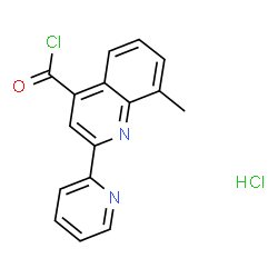 ChemSpider 2D Image | 8-Methyl-2-(pyridin-2-yl)quinoline-4-carbonyl chloride hydrochloride | C16H12Cl2N2O