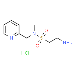 ChemSpider 2D Image | 2-Amino-N-methyl-N-(2-pyridinylmethyl)ethanesulfonamide hydrochloride (1:1) | C9H16ClN3O2S