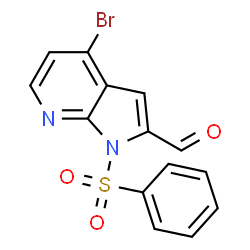 ChemSpider 2D Image | 4-Bromo-1-phenylsulfonyl-7-azaindole-2-carboxyaldehyde | C14H9BrN2O3S