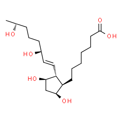 ChemSpider 2D Image | (9alpha,11alpha,13E,15R,19R)-9,11,15,19-Tetrahydroxyprost-13-en-1-oic acid | C20H36O6