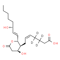 ChemSpider 2D Image | 11-dehydro Thromboxane B2-d4 | C20H28D4O6