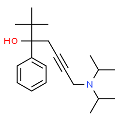 ChemSpider 2D Image | 7-(Diisopropylamino)-2,2-dimethyl-3-phenyl-5-heptyn-3-ol | C21H33NO