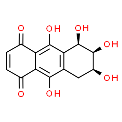 ChemSpider 2D Image | (5R,6S,7S)-5,6,7,9,10-Pentahydroxy-5,6,7,8-tetrahydro-1,4-anthracenedione | C14H12O7