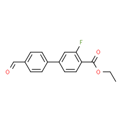 ChemSpider 2D Image | Ethyl 2-fluoro-4-(4-formylphenyl)benzoate | C16H13FO3