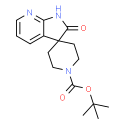 ChemSpider 2D Image | tert-Butyl 2'-oxo-1',2'-dihydrospiro[piperidine-4,3'-pyrrolo[2,3-b]pyridine]-1-carboxylate | C16H21N3O3