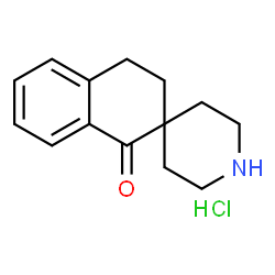 ChemSpider 2D Image | 3,4-Dihydro-1H-spiro[naphthalene-2,4'-piperidin]-1-one hydrochloride | C14H18ClNO