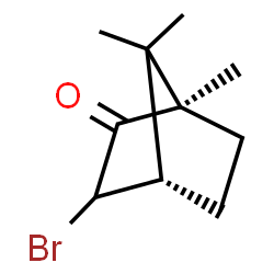 ChemSpider 2D Image | (1R,4S)-3-Bromo-1,7,7-trimethylbicyclo[2.2.1]heptan-2-one | C10H15BrO