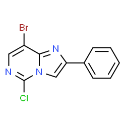 ChemSpider 2D Image | 8-Bromo-5-chloro-2-phenylimidazo[1,2-c]pyrimidine | C12H7BrClN3