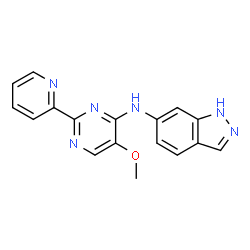 ChemSpider 2D Image | N-[5-Methoxy-2-(2-pyridinyl)-4-pyrimidinyl]-1H-indazol-6-amine | C17H14N6O