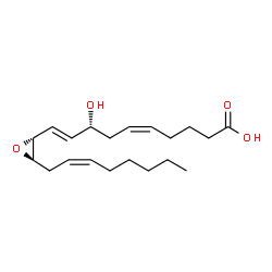 ChemSpider 2D Image | (8R)-hydroxy-(11R,12R)-epoxyicosa-(5Z,9E,14Z)-trienoic acid | C20H32O4