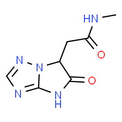 ChemSpider 2D Image | N-Methyl-2-(5-oxo-5,6-dihydro-1H-imidazo[1,2-b][1,2,4]triazol-6-yl)acetamide | C7H9N5O2