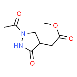 ChemSpider 2D Image | Methyl (1-acetyl-3-oxo-4-pyrazolidinyl)acetate | C8H12N2O4