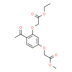ChemSpider 2D Image | Ethyl methyl 2,2'-[(4-acetyl-1,3-phenylene)bis(oxy)]diacetate | C15H18O7
