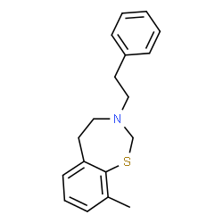 ChemSpider 2D Image | 9-Methyl-3-(2-phenylethyl)-2,3,4,5-tetrahydro-1,3-benzothiazepine | C18H21NS