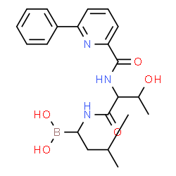 ChemSpider 2D Image | [3-Methyl-1-({N-[(6-phenyl-2-pyridinyl)carbonyl]threonyl}amino)butyl]boronic acid | C21H28BN3O5