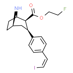 ChemSpider 2D Image | 2-Fluoroethyl (1R,2S,3S,5R)-3-{4-[(Z)-2-iodovinyl]phenyl}-8-azabicyclo[3.2.1]octane-2-carboxylate | C18H21FINO2