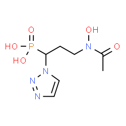 ChemSpider 2D Image | {3-[Acetyl(hydroxy)amino]-1-(1H-1,2,3-triazol-1-yl)propyl}phosphonic acid | C7H13N4O5P