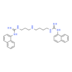 ChemSpider 2D Image | 1-(1-Naphthyl)-3-[3-({4-[N'-(1-naphthyl)carbamimidamido]butyl}amino)propyl]guanidine | C29H35N7
