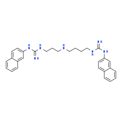 ChemSpider 2D Image | 1-(2-Naphthyl)-3-[3-({4-[N'-(2-naphthyl)carbamimidamido]butyl}amino)propyl]guanidine | C29H35N7