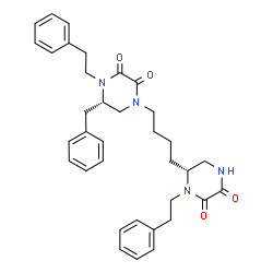 ChemSpider 2D Image | (5S)-5-Benzyl-1-{4-[(2R)-5,6-dioxo-1-(2-phenylethyl)-2-piperazinyl]butyl}-4-(2-phenylethyl)-2,3-piperazinedione | C35H40N4O4