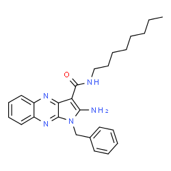 ChemSpider 2D Image | 2-Amino-1-benzyl-N-octyl-1H-pyrrolo[2,3-b]quinoxaline-3-carboxamide | C26H31N5O