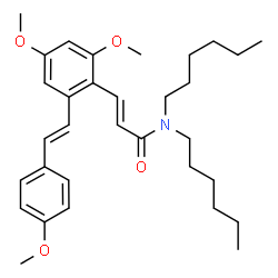 ChemSpider 2D Image | (2E)-3-{2,4-Dimethoxy-6-[(E)-2-(4-methoxyphenyl)vinyl]phenyl}-N,N-dihexylacrylamide | C32H45NO4
