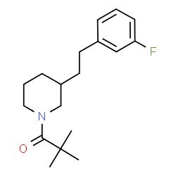 ChemSpider 2D Image | 1-{3-[2-(3-Fluorophenyl)ethyl]-1-piperidinyl}-2,2-dimethyl-1-propanone | C18H26FNO