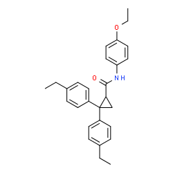 ChemSpider 2D Image | N-(4-Ethoxyphenyl)-2,2-bis(4-ethylphenyl)cyclopropanecarboxamide | C28H31NO2