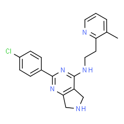 ChemSpider 2D Image | 2-(4-Chlorophenyl)-N-[2-(3-methyl-2-pyridinyl)ethyl]-6,7-dihydro-5H-pyrrolo[3,4-d]pyrimidin-4-amine | C20H20ClN5