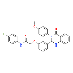 ChemSpider 2D Image | N-(4-Fluorophenyl)-2-{3-[3-(4-methoxyphenyl)-4-oxo-1,2,3,4-tetrahydro-2-quinazolinyl]phenoxy}acetamide | C29H24FN3O4