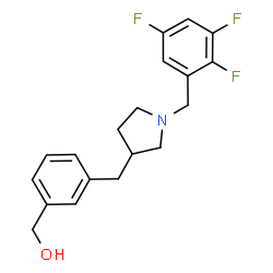 ChemSpider 2D Image | (3-{[1-(2,3,5-Trifluorobenzyl)-3-pyrrolidinyl]methyl}phenyl)methanol | C19H20F3NO