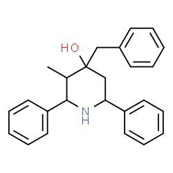 ChemSpider 2D Image | 4-Benzyl-3-methyl-2,6-diphenyl-4-piperidinol | C25H27NO