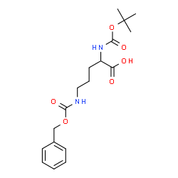 ChemSpider 2D Image | N~5~-[(Benzyloxy)carbonyl]-N~2~-{[(2-methyl-2-propanyl)oxy]carbonyl}ornithine | C18H26N2O6