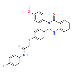 ChemSpider 2D Image | N-(4-Fluorophenyl)-2-{4-[3-(4-methoxyphenyl)-4-oxo-1,2,3,4-tetrahydro-2-quinazolinyl]phenoxy}acetamide | C29H24FN3O4