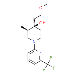 ChemSpider 2D Image | (3R,4R)-4-(2-Methoxyethyl)-3-methyl-1-[6-(trifluoromethyl)-2-pyridinyl]-4-piperidinol | C15H21F3N2O2