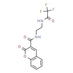 ChemSpider 2D Image | 2-Oxo-N-{2-[(trifluoroacetyl)amino]ethyl}-2H-chromene-3-carboxamide | C14H11F3N2O4