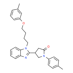 ChemSpider 2D Image | 4-{1-[4-(3-Methylphenoxy)butyl]-1H-benzimidazol-2-yl}-1-(4-methylphenyl)-2-pyrrolidinone | C29H31N3O2