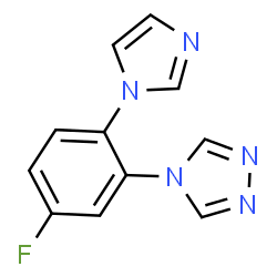 ChemSpider 2D Image | 4-[5-Fluoro-2-(1H-imidazol-1-yl)phenyl]-4H-1,2,4-triazole | C11H8FN5