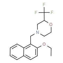 ChemSpider 2D Image | 4-[(2-Ethoxy-1-naphthyl)methyl]-2-(trifluoromethyl)morpholine | C18H20F3NO2
