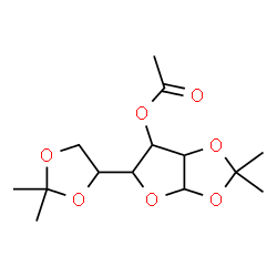 ChemSpider 2D Image | 5-(2,2-Dimethyl-1,3-dioxolan-4-yl)-2,2-dimethyltetrahydrofuro[2,3-d][1,3]dioxol-6-yl acetate | C14H22O7