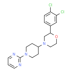 ChemSpider 2D Image | 2-(3,4-Dichlorophenyl)-4-[1-(2-pyrimidinyl)-4-piperidinyl]morpholine | C19H22Cl2N4O