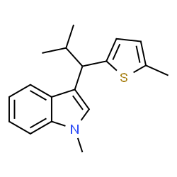 ChemSpider 2D Image | 1-Methyl-3-[2-methyl-1-(5-methyl-2-thienyl)propyl]-1H-indole | C18H21NS