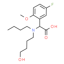 ChemSpider 2D Image | [Butyl(4-hydroxybutyl)amino](5-fluoro-2-methoxyphenyl)acetic acid | C17H26FNO4