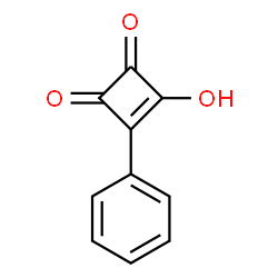 ChemSpider 2D Image | 3-Hydroxy-4-phenyl-3-cyclobutene-1,2-dione | C10H6O3