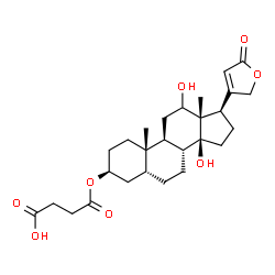 ChemSpider 2D Image | (3beta,5beta)-3-[(3-Carboxypropanoyl)oxy]-12,14-dihydroxycard-20(22)-enolide | C27H38O8