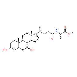 ChemSpider 2D Image | Methyl N-[(3alpha,5beta,7beta,8xi)-3,7-dihydroxy-24-oxocholan-24-yl]-L-alaninate | C28H47NO5