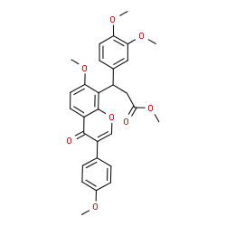 ChemSpider 2D Image | Methyl 3-(3,4-dimethoxyphenyl)-3-[7-methoxy-3-(4-methoxyphenyl)-4-oxo-4H-chromen-8-yl]propanoate | C29H28O8