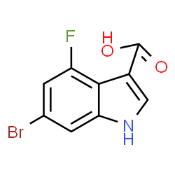 ChemSpider 2D Image | 6-Bromo-4-fluoro-1H-indole-3-carboxylic acid | C9H5BrFNO2