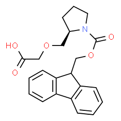 ChemSpider 2D Image | ({(2R)-1-[(9H-Fluoren-9-ylmethoxy)carbonyl]-2-pyrrolidinyl}methoxy)acetic acid | C22H23NO5